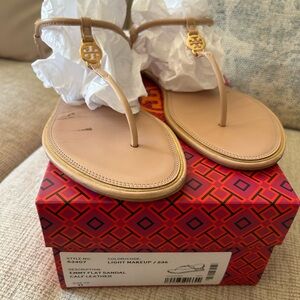 TORY BURCH Emmy light makeup Flat Thong Sandals size 11 with box